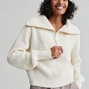 Varley mentone half zip Elegant Cream Women's Sweater